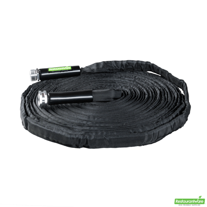 Wholesale Restaurantware Handy Tek Black Fabric Garden Hose - Lightweight, Kink-Free, Flexible - 50' - 1 Count Box- Bulk