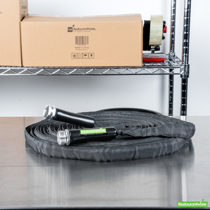 Wholesale Restaurantware Handy Tek Black Fabric Garden Hose - Lightweight, Kink-Free, Flexible - 50' - 1 Count Box- Bulk