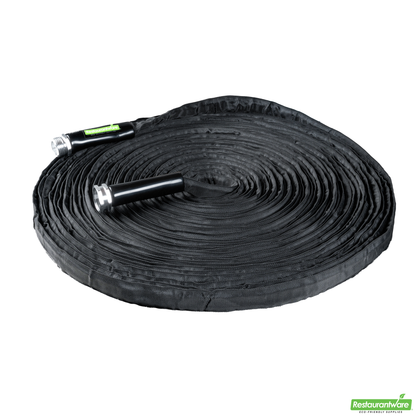 Wholesale Restaurantware Handy Tek Black Fabric Garden Hose - Lightweight, Kink-Free, Flexible - 100' - 1 Count Box- Bulk