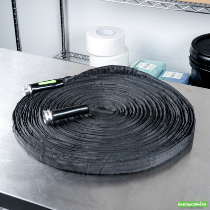 Wholesale Restaurantware Handy Tek Black Fabric Garden Hose - Lightweight, Kink-Free, Flexible - 100' - 1 Count Box- Bulk