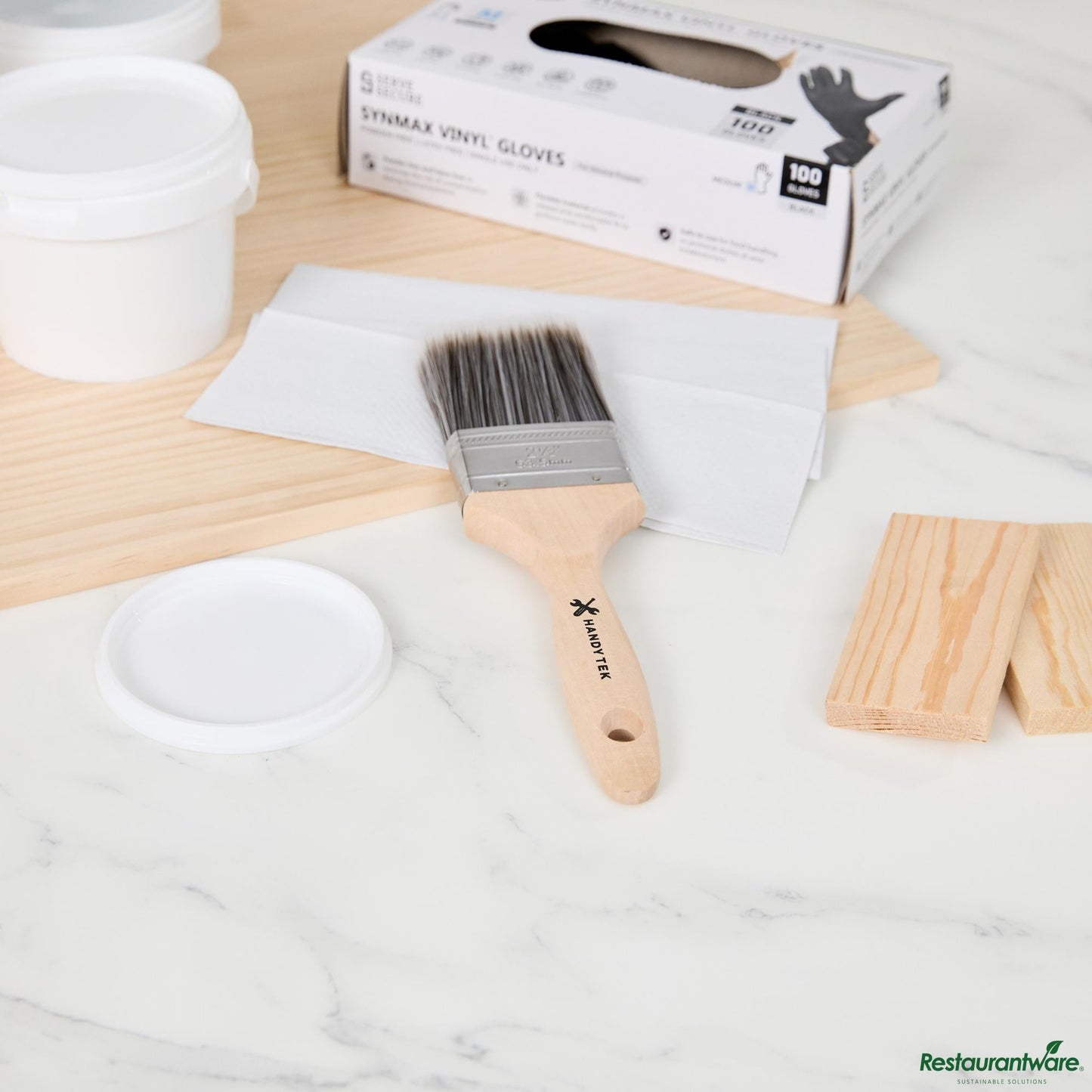 Wholesale Restaurantware Synthetic Polyester Paint Brush - Flat, Beaver Tail - 10" X 2.5" X 0.6"- Bulk
