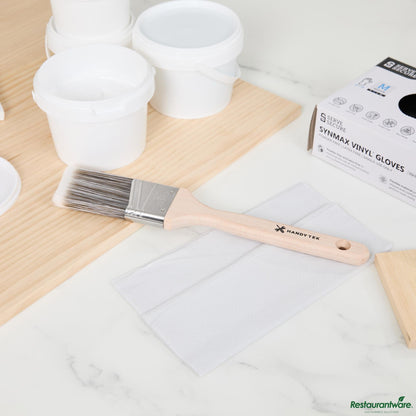 Wholesale Restaurantware Synthetic Polyester Paint Brush - Angled, Long Handle - 11.6" X 2" X 0.6"- Bulk