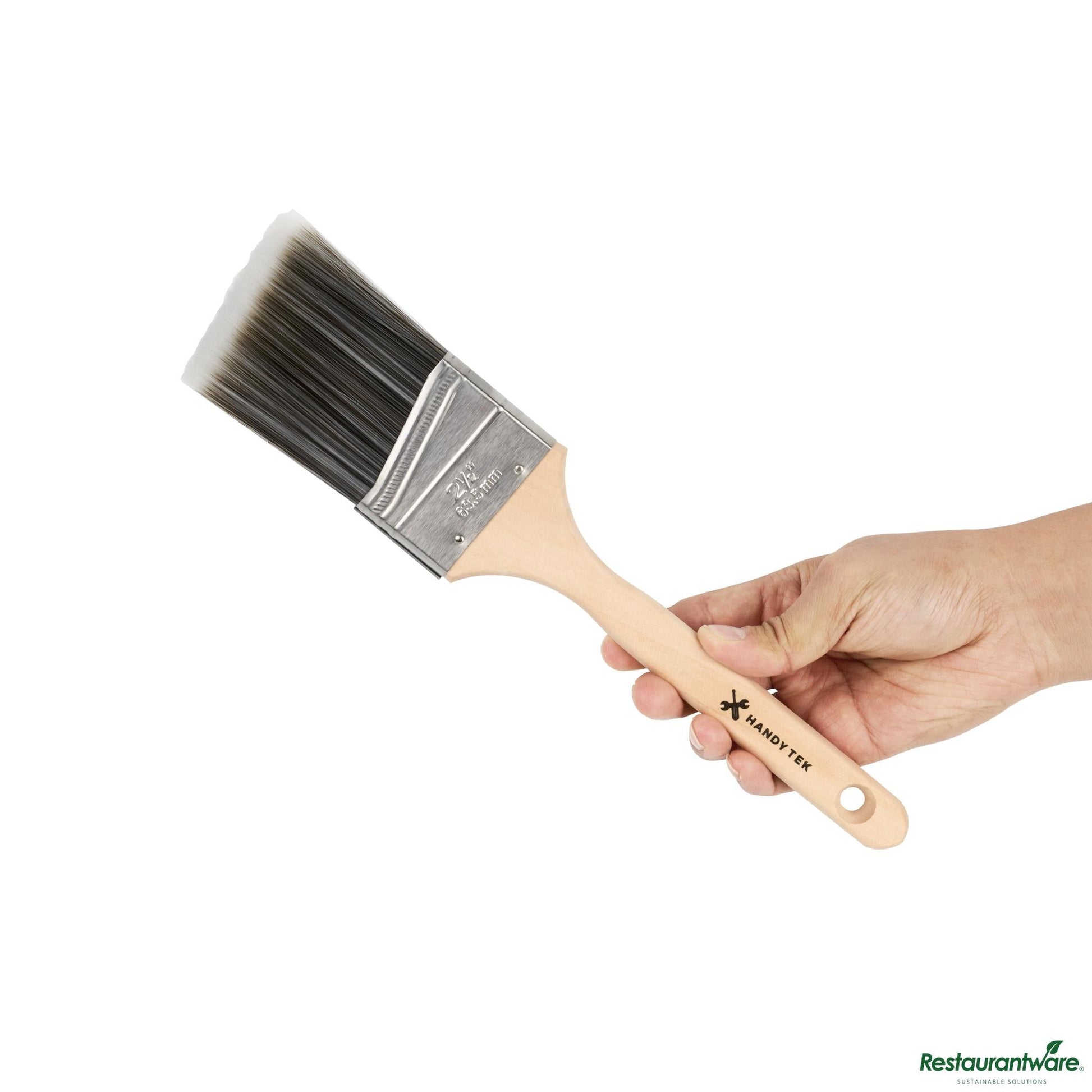Wholesale Restaurantware Synthetic Polyester Paint Brush - Angled, Long Handle - 12.4" X 2.5" X 0.6"- Bulk
