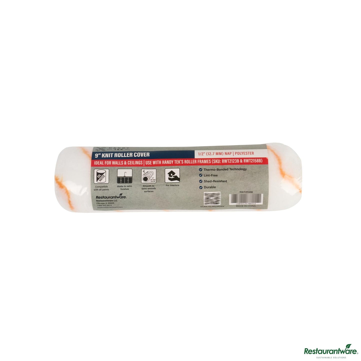 Wholesale Restaurantware Knit Roller Cover - Shed-Resistant, with 1/2" Nap - 9.1" X 2.4" X 2.4"- Bulk