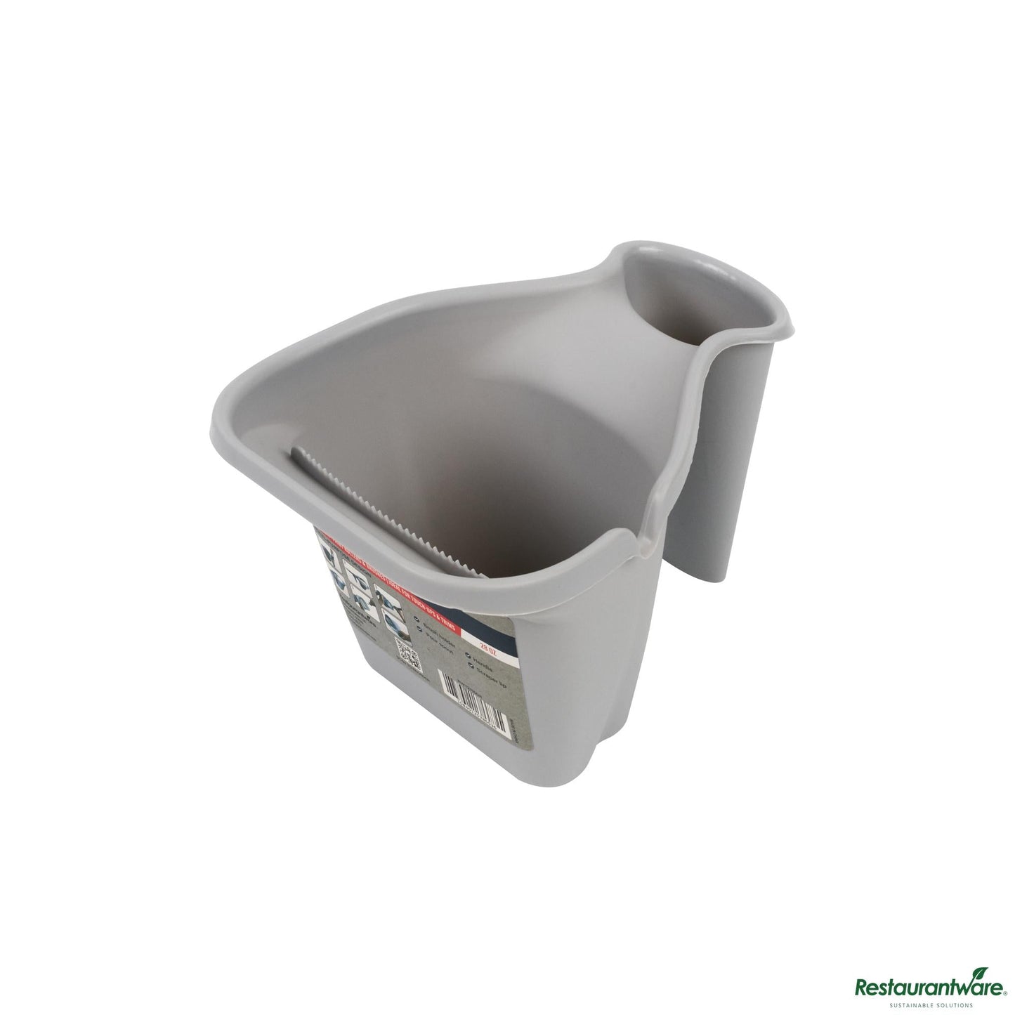 Wholesale Restaurantware 28 Oz Gray Plastic Paint Cup - with Brush Holder - 7.4" X 5.6" X 5"- Bulk