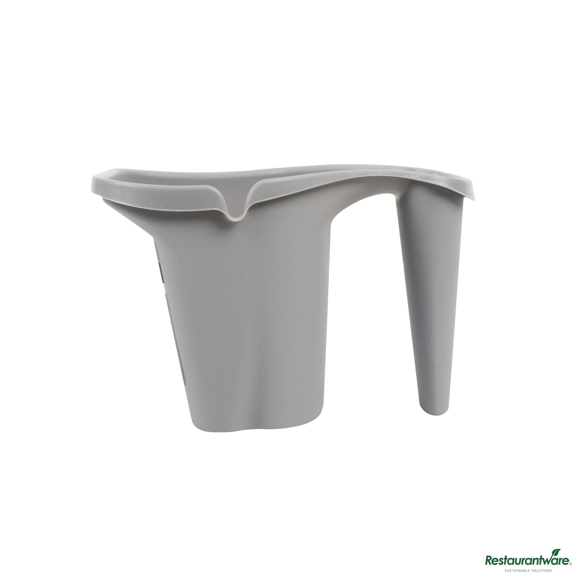 Wholesale Restaurantware 28 Oz Gray Plastic Paint Cup - with Brush Holder - 7.4" X 5.6" X 5"- Bulk