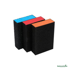 Wholesale Restaurantware Assorted Grit Sanding Sponge Set - 4-Piece, Flat Edges, with Handle - 4.1" X 2.9" X 4.5"- Bulk