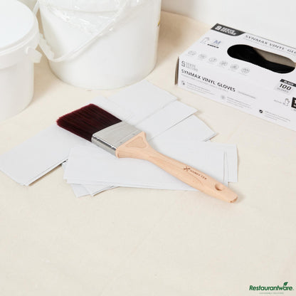Wholesale Restaurantware Polyester Paint Brush - Angled, Soft Tip, Textured Handle - 12.2" X 2.6" X 0.7"- Bulk