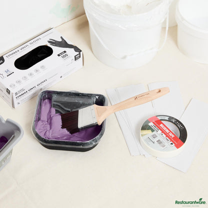 Wholesale Restaurantware Polyester Paint Brush - Angled, Soft Tip, Textured Handle - 12.2" X 2.6" X 0.7"- Bulk