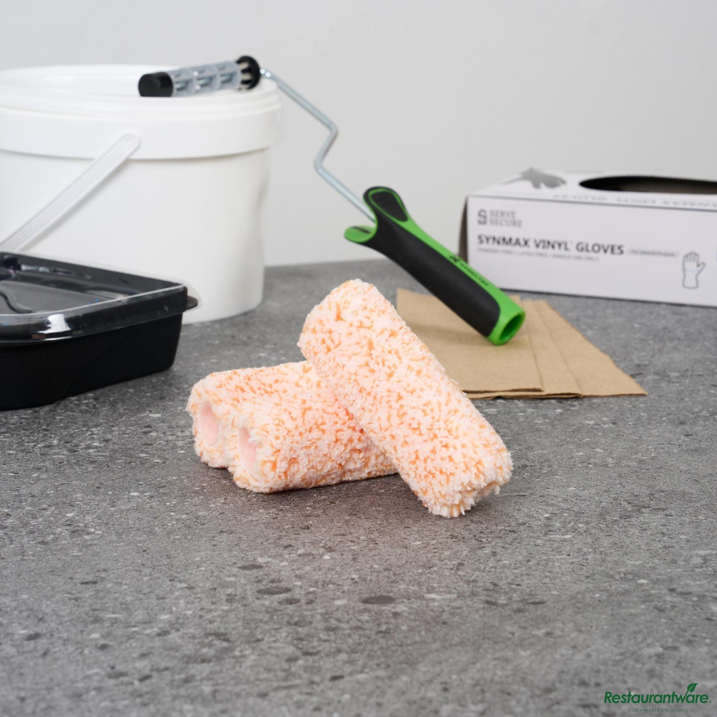 Wholesale Restaurantware Microfiber Jumbo Mini Roller Cover - Shed-Resistant, with 3/8" Nap - 4.3" X 1.1" X 1.1"- Bulk