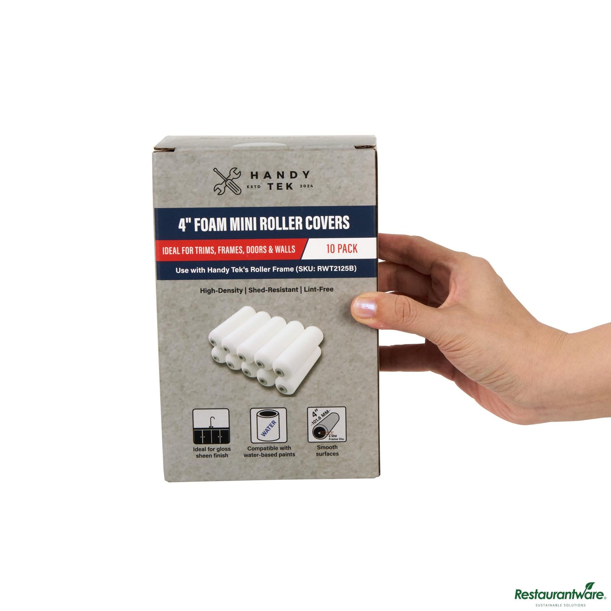 Wholesale Restaurantware Foam Mini Roller Cover - High Density, Shed-Resistant - 4.3" X 1.3" X 1.3"- Bulk