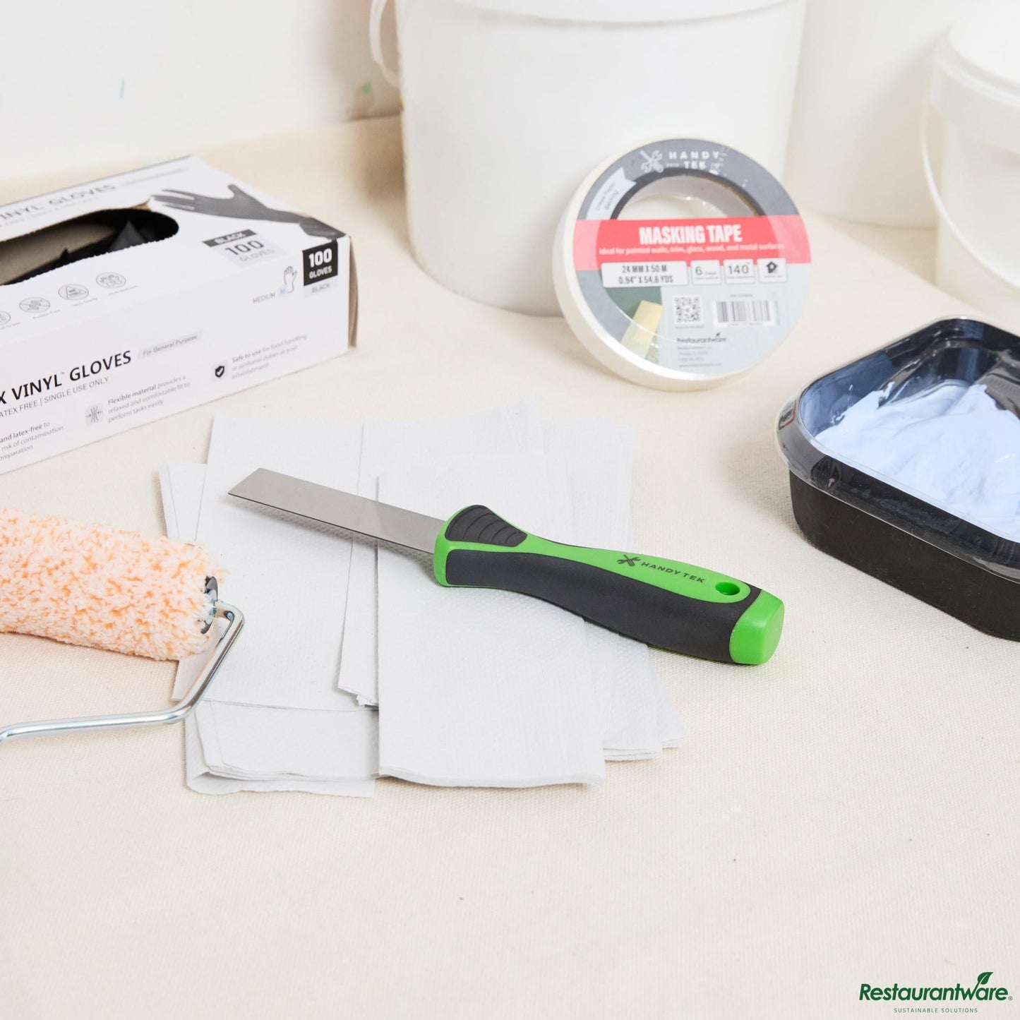 Wholesale Restaurantware Carbon Steel Putty Knife - Flexible, Soft Grip Handle - 8.9" X 1.6" X 1.2"- Bulk