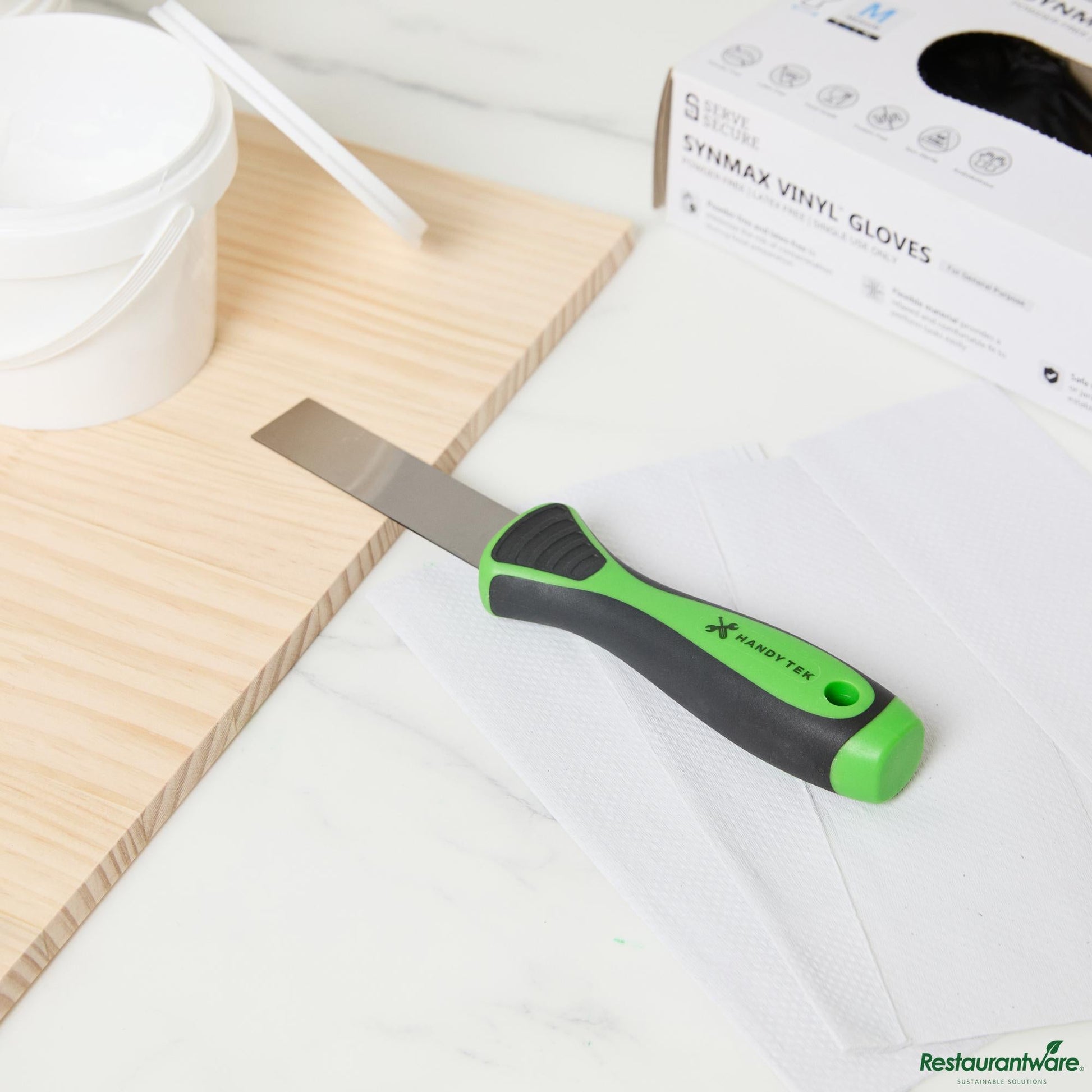 Wholesale Restaurantware Carbon Steel Putty Knife - Flexible, Soft Grip Handle - 8.9" X 1.6" X 1.2"- Bulk