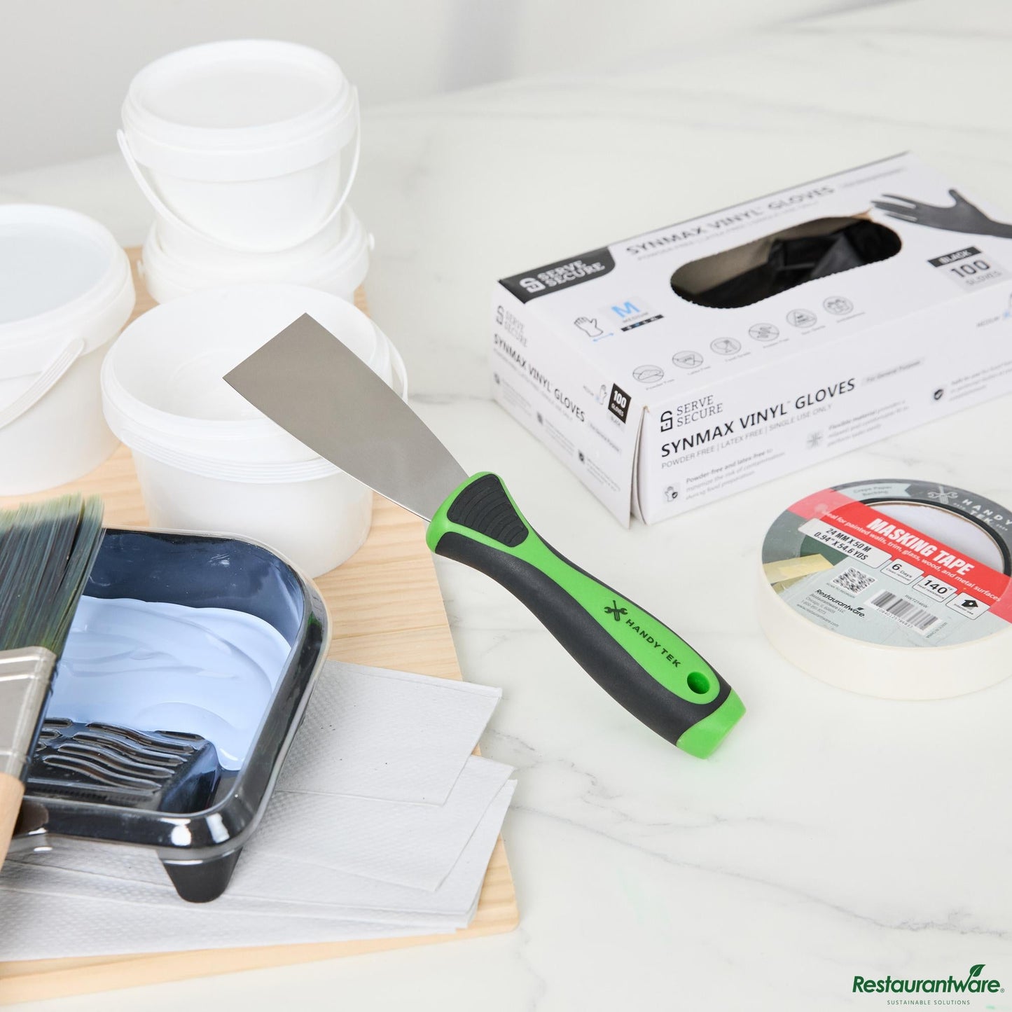 Wholesale Restaurantware Carbon Steel Putty Knife - Flexible, Soft Grip Handle - 9.3" X 2" X 1.2"- Bulk