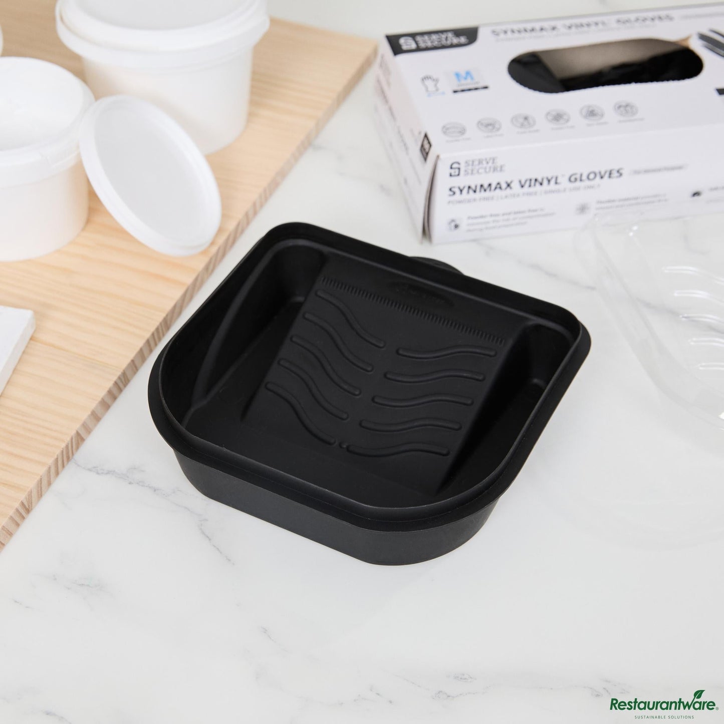 Wholesale Restaurantware 27 Oz Black Plastic Paint Tray / Pail Lid - Fits 0.5 Gal Paint Pail - 7.1" X 6.9" X 1.9"- Bulk