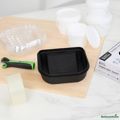 Wholesale Restaurantware 27 Oz Black Plastic Paint Tray / Pail Lid - Fits 0.5 Gal Paint Pail - 7.1" X 6.9" X 1.9"- Bulk