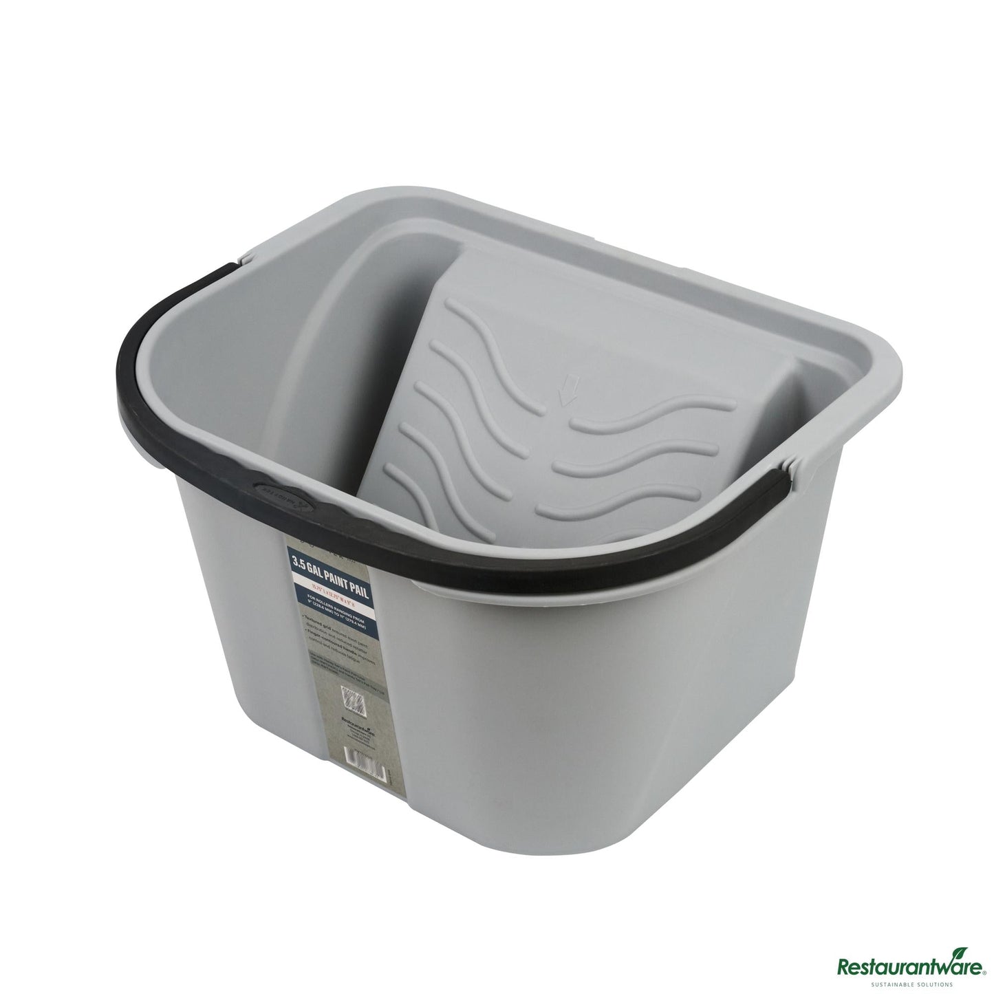 Wholesale Restaurantware 3.5 Gal Gray Plastic Paint Pail - 15.8" X 12.8" X 9.1"- Bulk