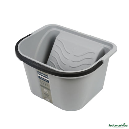Wholesale Restaurantware 3.5 Gal Gray Plastic Paint Pail - 15.8" X 12.8" X 9.1"- Bulk