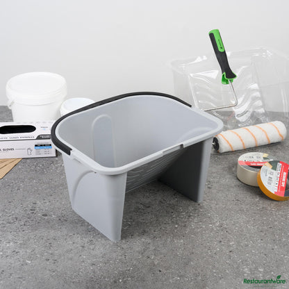 Wholesale Restaurantware 3.5 Gal Gray Plastic Paint Pail - 15.8" X 12.8" X 9.1"- Bulk