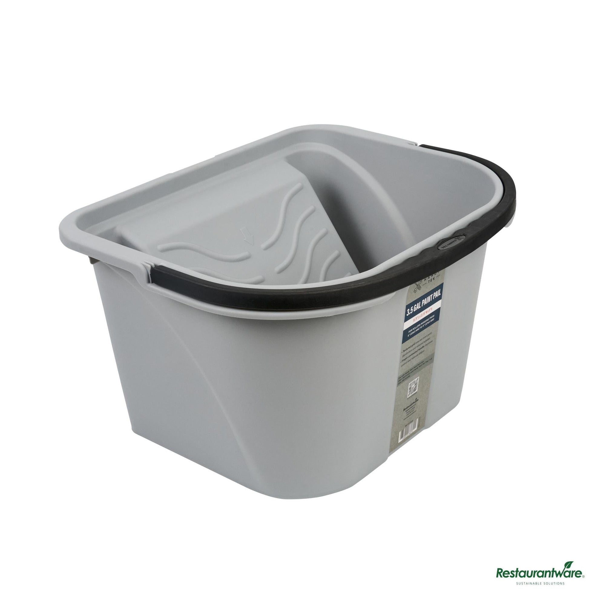 Wholesale Restaurantware 3.5 Gal Gray Plastic Paint Pail - 15.8" X 12.8" X 9.1"- Bulk