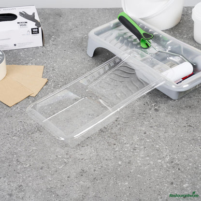 Wholesale Restaurantware Clear Plastic Paint Tray Liner - Fits 1.5 Qt Paint Tray - 13.8" X 6.7" X 2.4"- Bulk