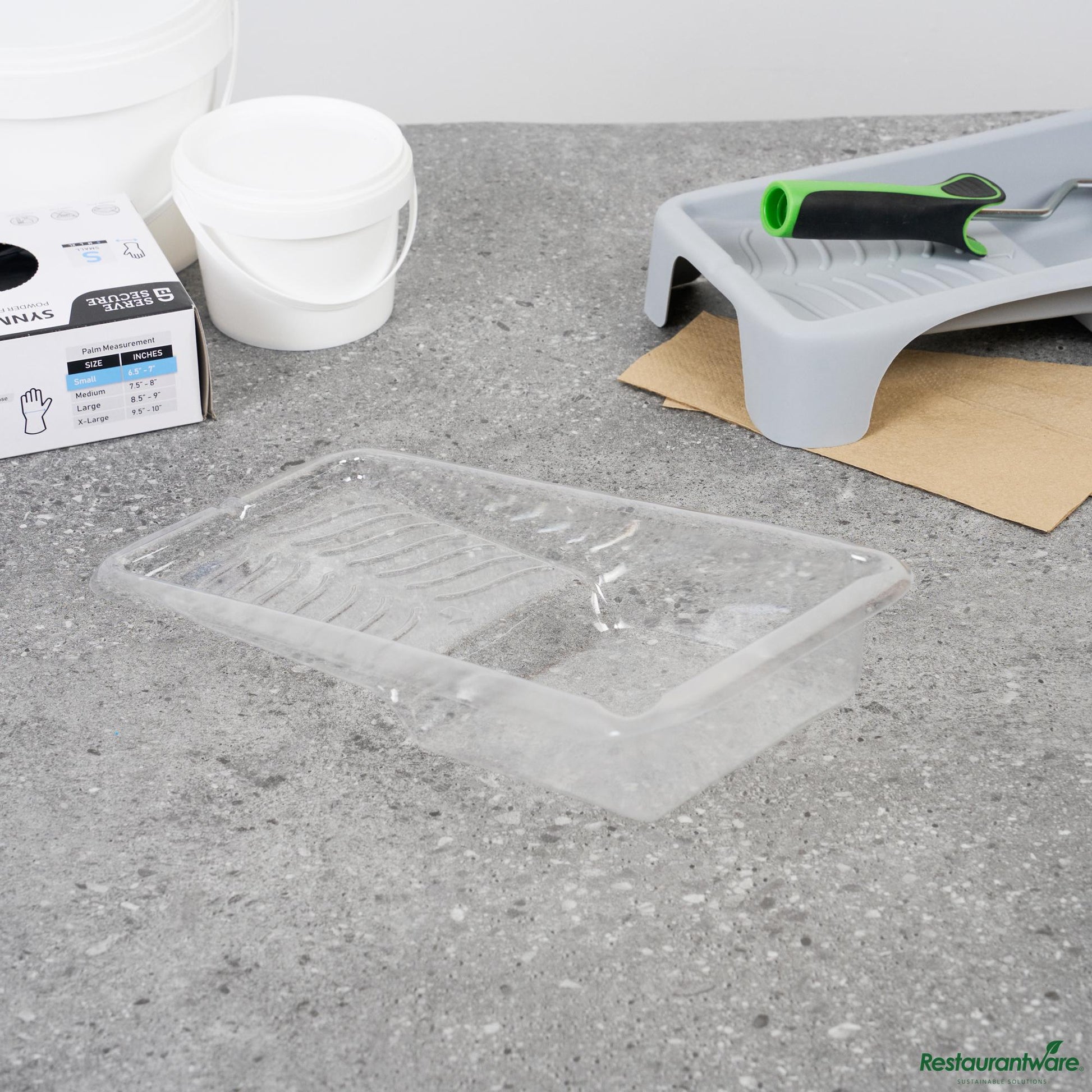 Wholesale Restaurantware Clear Plastic Paint Tray Liner - Fits 1.5 Qt Paint Tray - 13.8" X 6.7" X 2.4"- Bulk