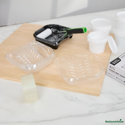 Wholesale Restaurantware Clear Plastic Paint Tray Liner - Fits 27 Oz Paint Tray / Pail Lid - 6.5" X 6.1" X 1.8"- Bulk