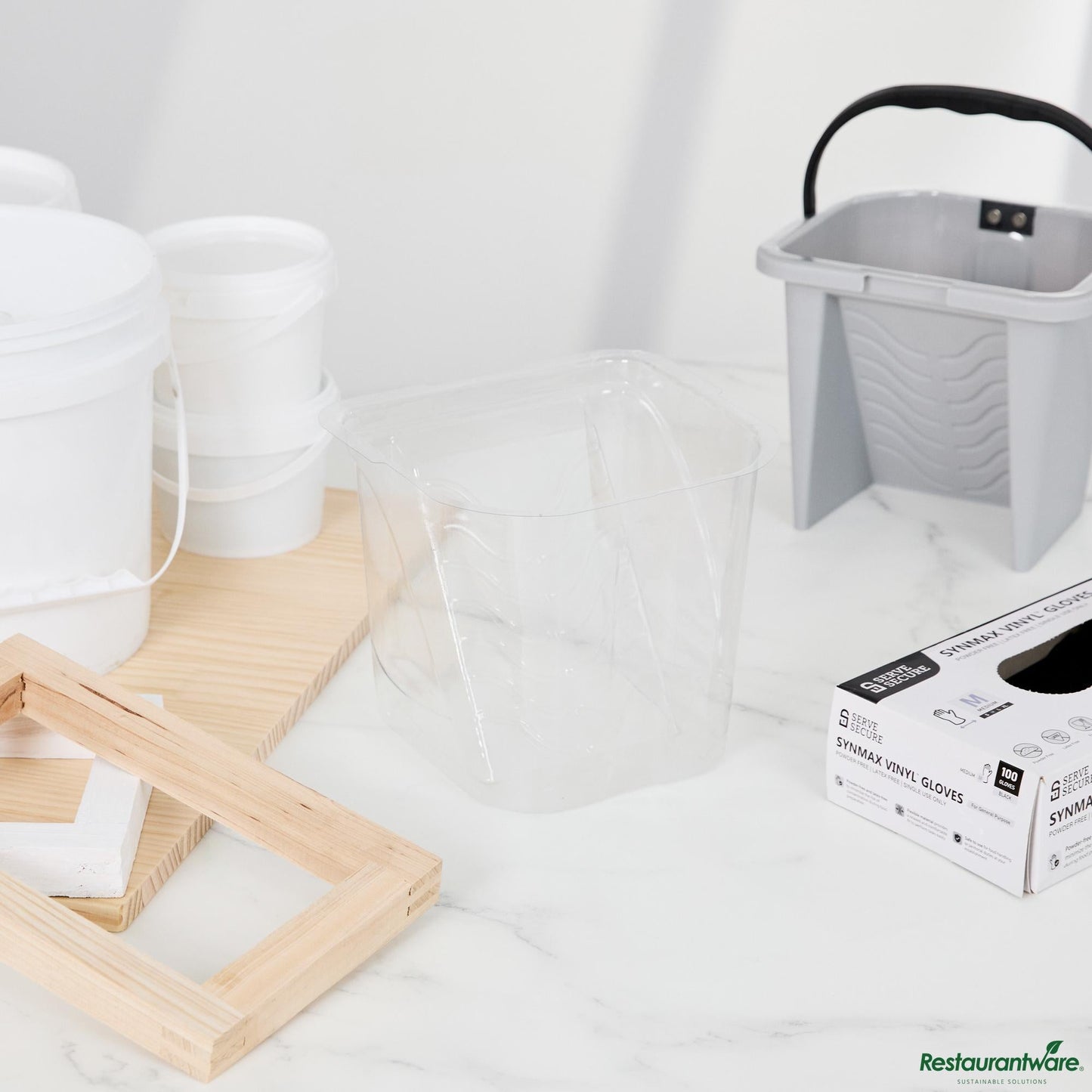 Wholesale Restaurantware Clear Plastic Paint Pail Liner - Fits 0.5 Gal Paint Pail - 7.6" X 6.9" X 6.5"- Bulk