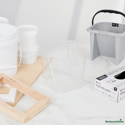 Wholesale Restaurantware Clear Plastic Paint Pail Liner - Fits 0.5 Gal Paint Pail - 7.6" X 6.9" X 6.5"- Bulk