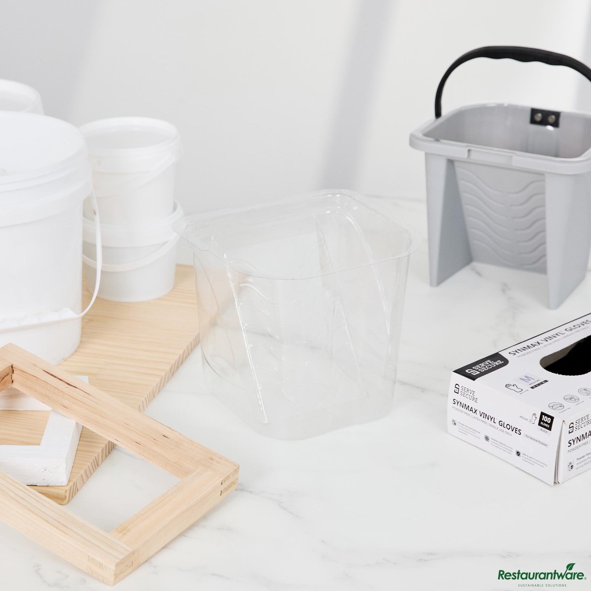 Wholesale Restaurantware Clear Plastic Paint Pail Liner - Fits 0.5 Gal Paint Pail - 7.6" X 6.9" X 6.5"- Bulk