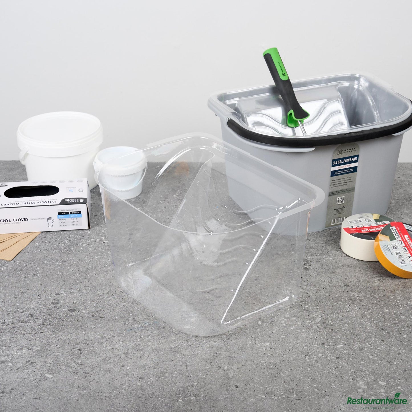 Wholesale Restaurantware Clear Plastic Paint Pail Liner - Fits 3.5 Gal Paint Pail - 15.5" X 12.3" X 9.1"- Bulk