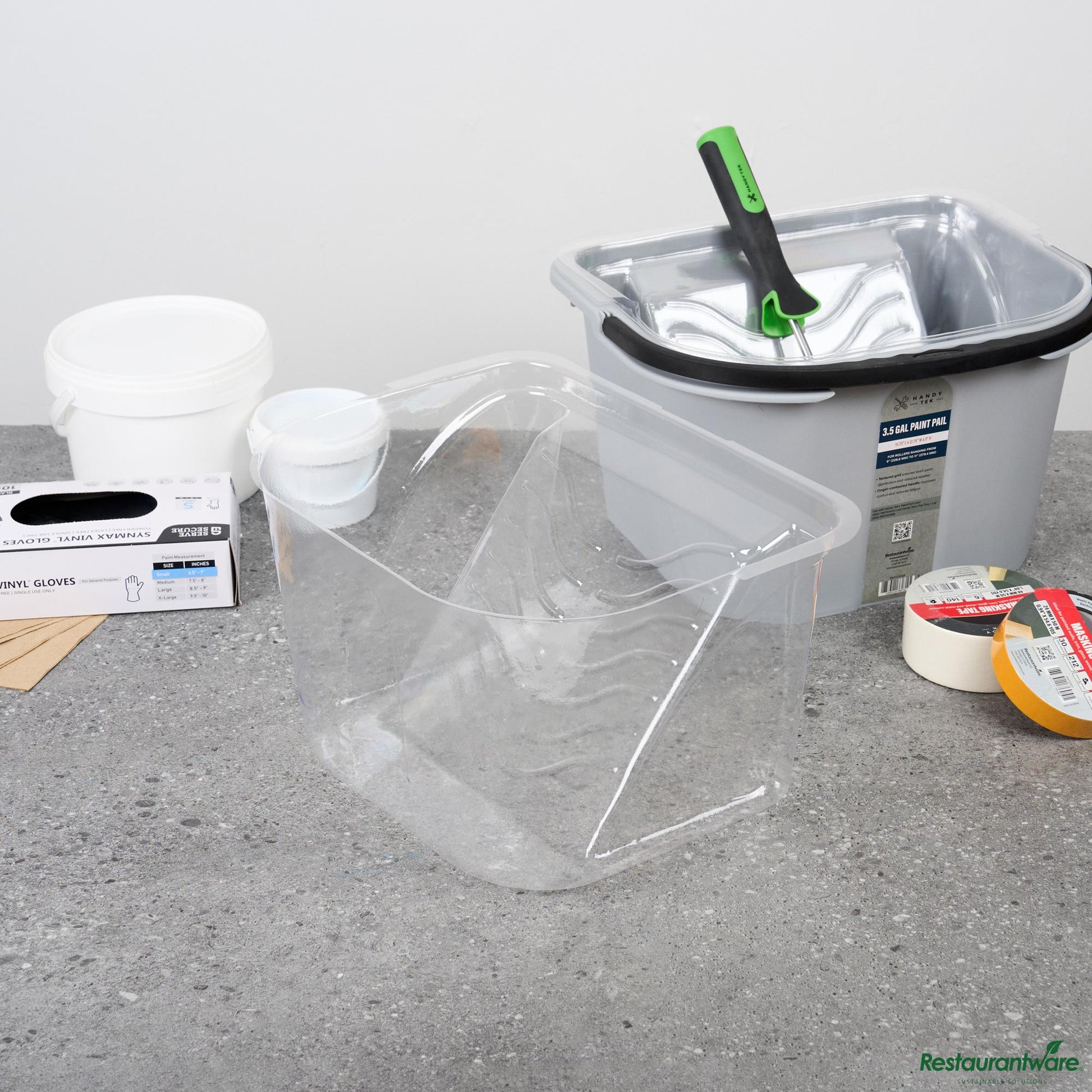 Wholesale Restaurantware Clear Plastic Paint Pail Liner - Fits 3.5 Gal Paint Pail - 15.5" X 12.3" X 9.1"- Bulk