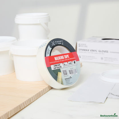 Wholesale Restaurantware White Masking Tape Roll - 4.6" X 4.6" X 1"- Bulk