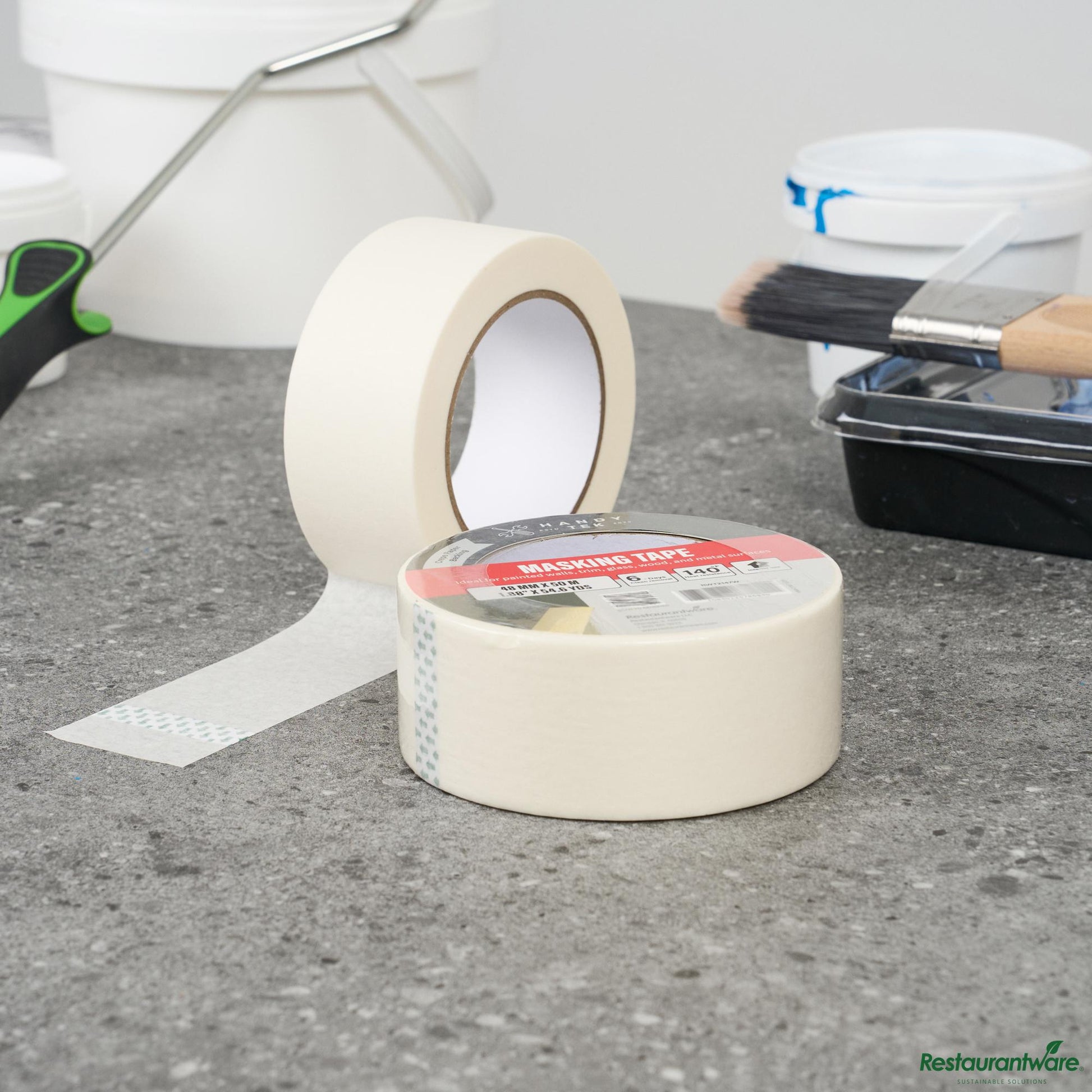 Wholesale Restaurantware White Masking Tape Roll - 4.6" X 4.6" X 1.9"- Bulk