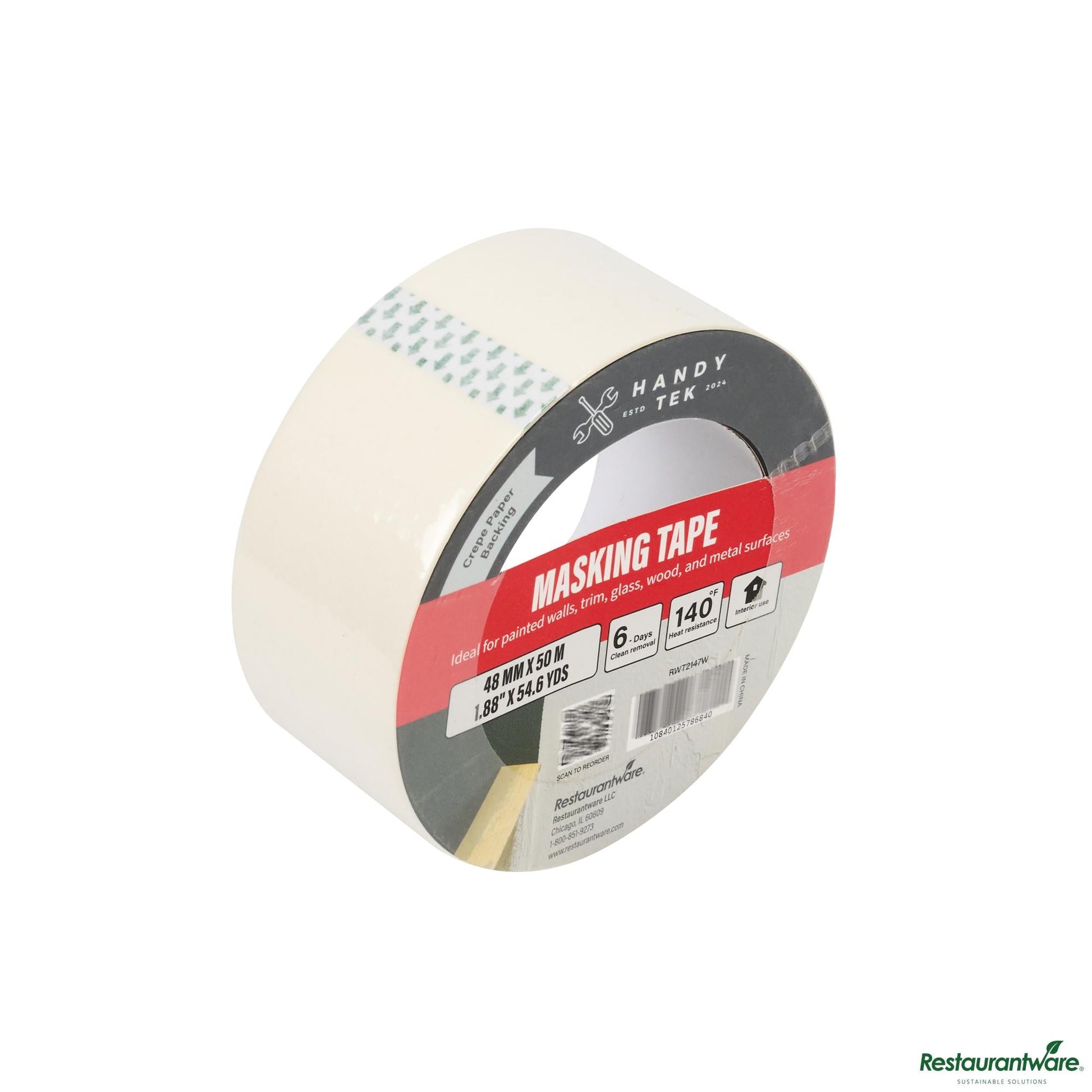 Wholesale Restaurantware White Masking Tape Roll - 4.6" X 4.6" X 1.9"- Bulk