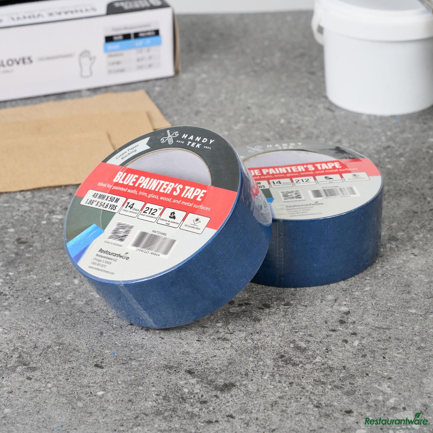 Wholesale Restaurantware Blue Painter's Tape - 4.6" X 4.6" X 1.9"- Bulk