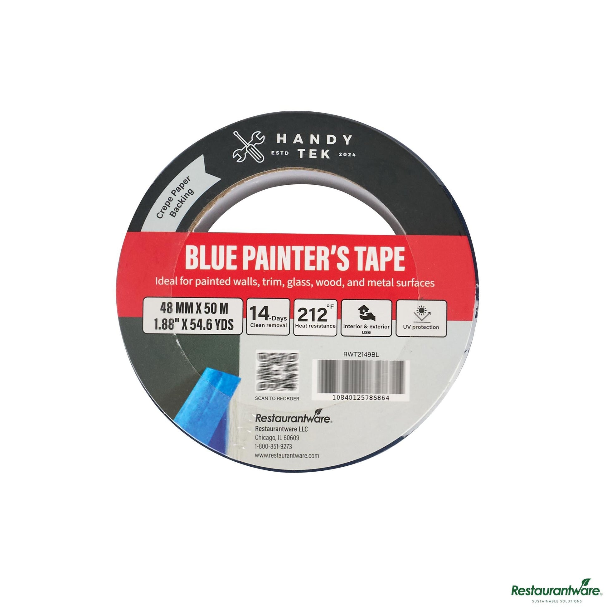 Wholesale Restaurantware Blue Painter's Tape - 4.6" X 4.6" X 1.9"- Bulk