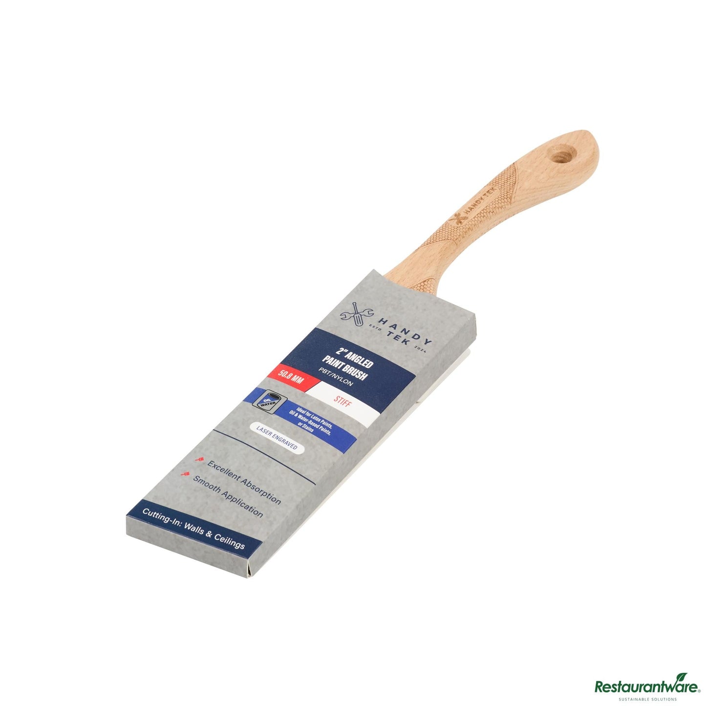 Wholesale Restaurantware Pbt / Nylon Paint Brush - Angled, Ergonomic Handle - 11.8" X 2" X 0.7"- Bulk