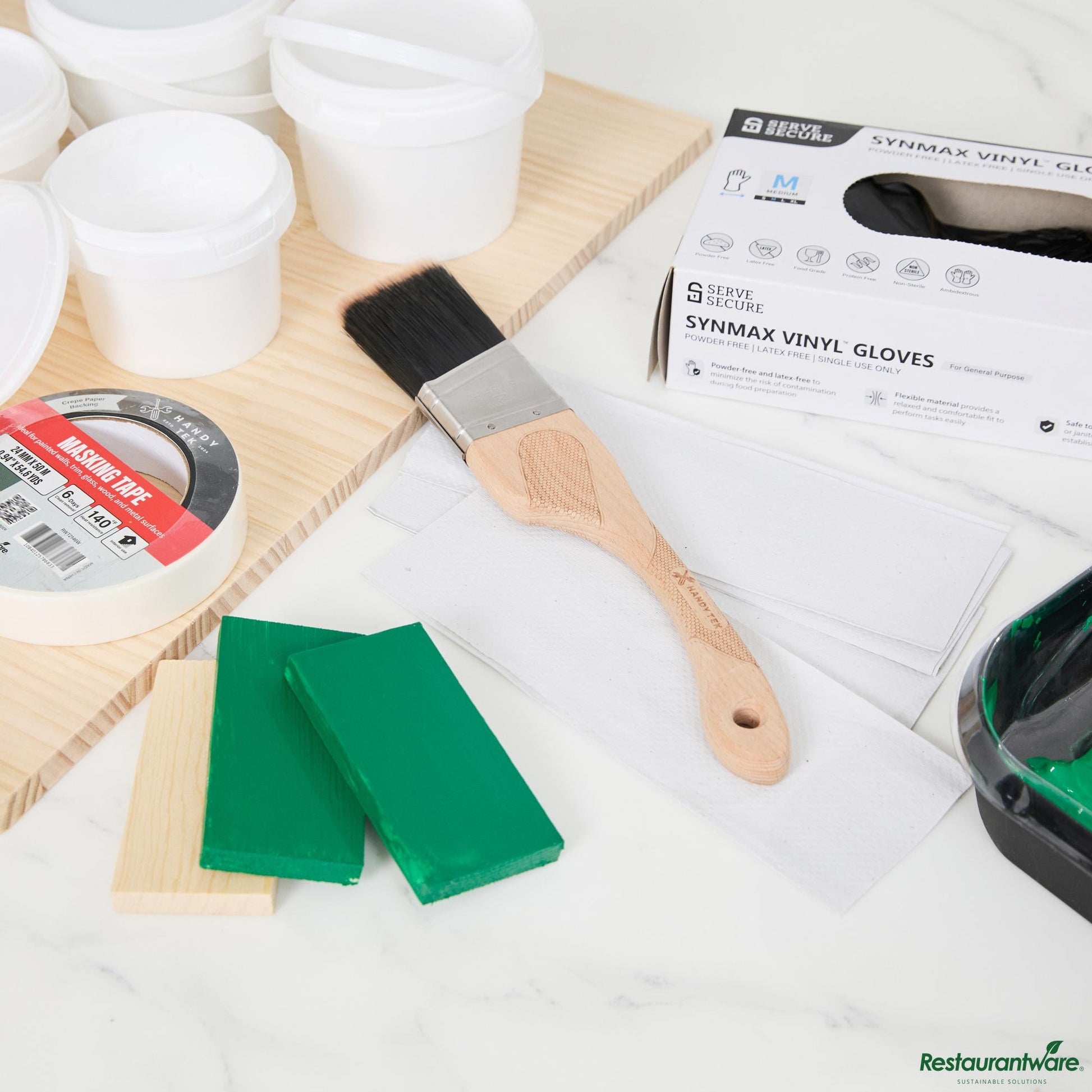 Wholesale Restaurantware Pbt / Nylon Paint Brush - Angled, Ergonomic Handle - 11.8" X 2" X 0.7"- Bulk