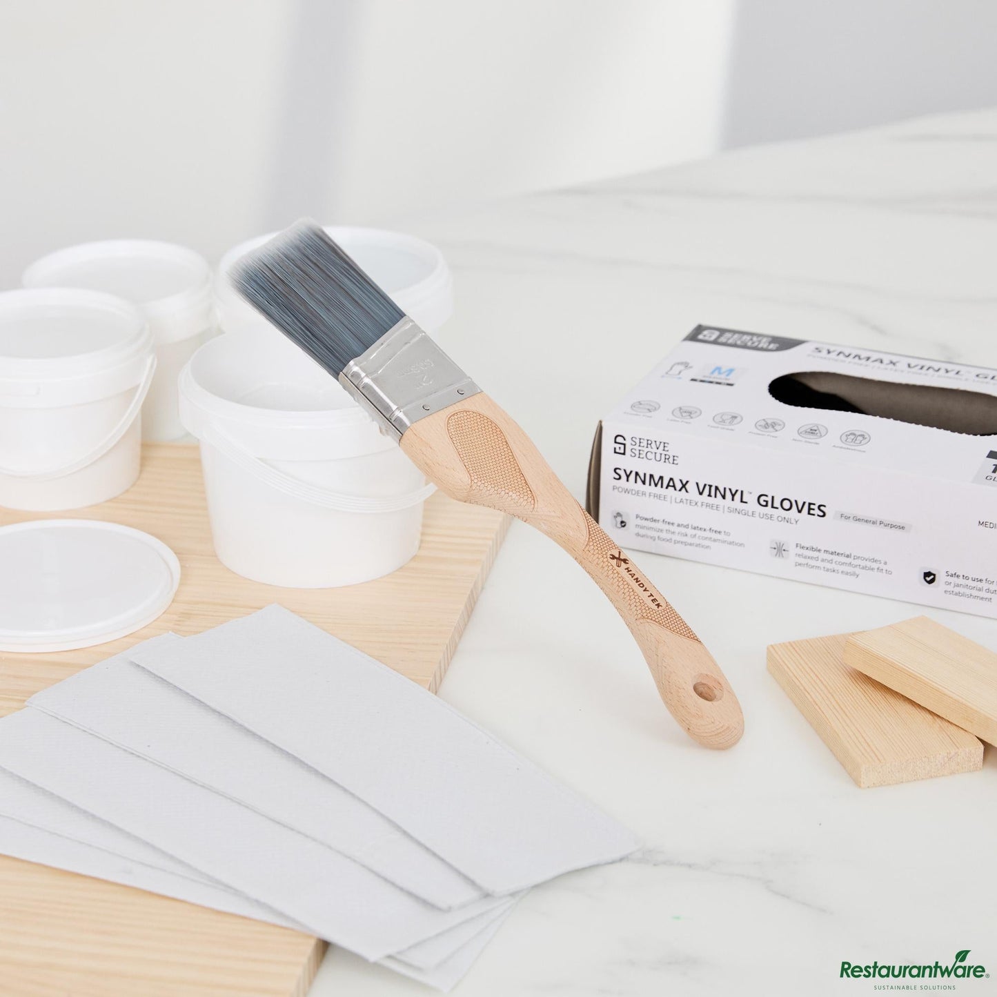 Wholesale Restaurantware Nylon / Polyester Paint Brush - Angled, Soft Tip, Ergonomic Handle - 11.8" X 2" X 0.7"- Bulk
