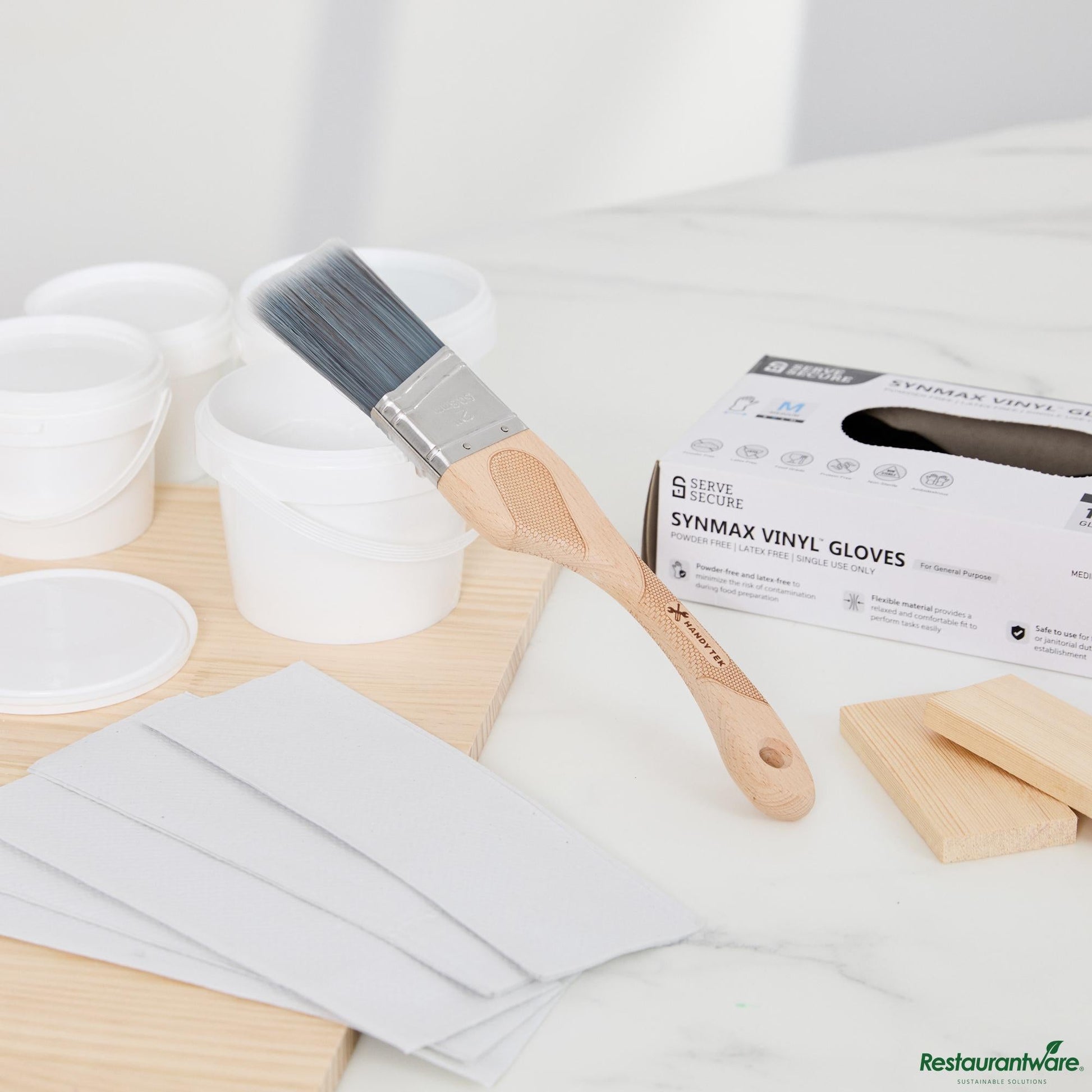 Wholesale Restaurantware Nylon / Polyester Paint Brush - Angled, Soft Tip, Ergonomic Handle - 11.8" X 2" X 0.7"- Bulk