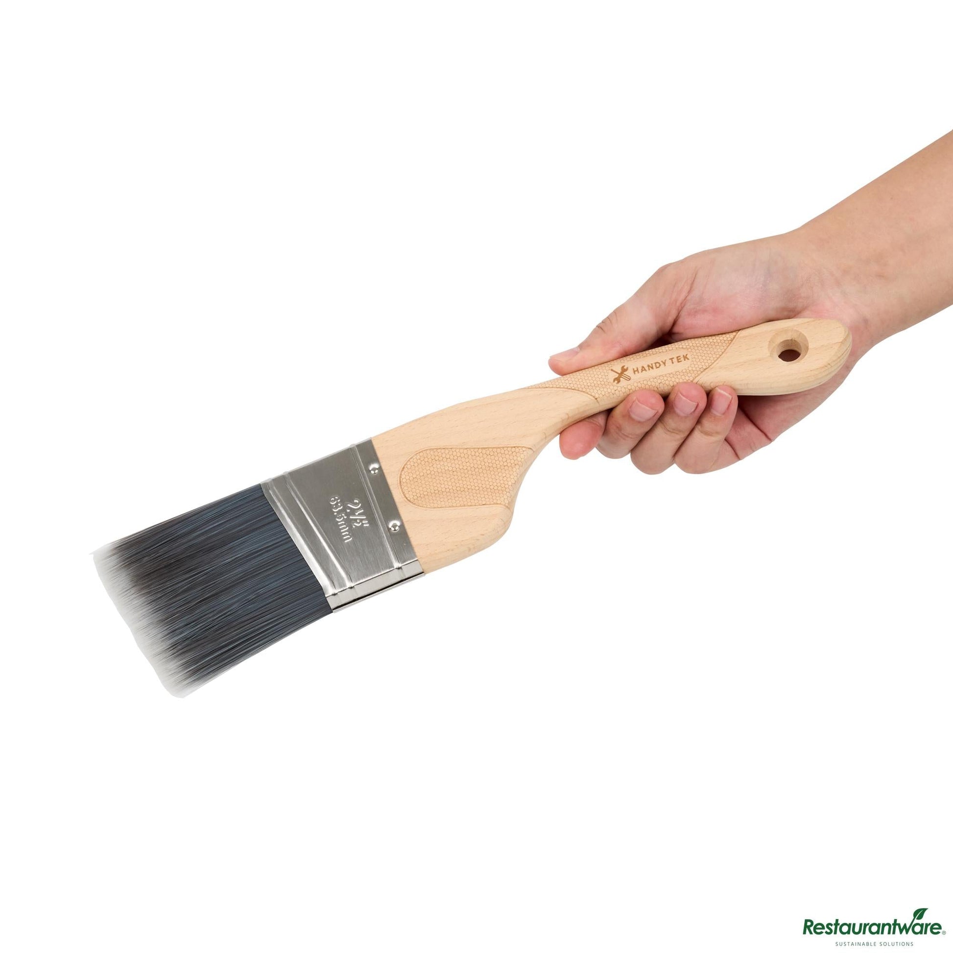 Wholesale Restaurantware Nylon / Polyester Paint Brush - Angled, Soft Tip, Ergonomic Handle - 12.6" X 2.6" X 0.7"- Bulk