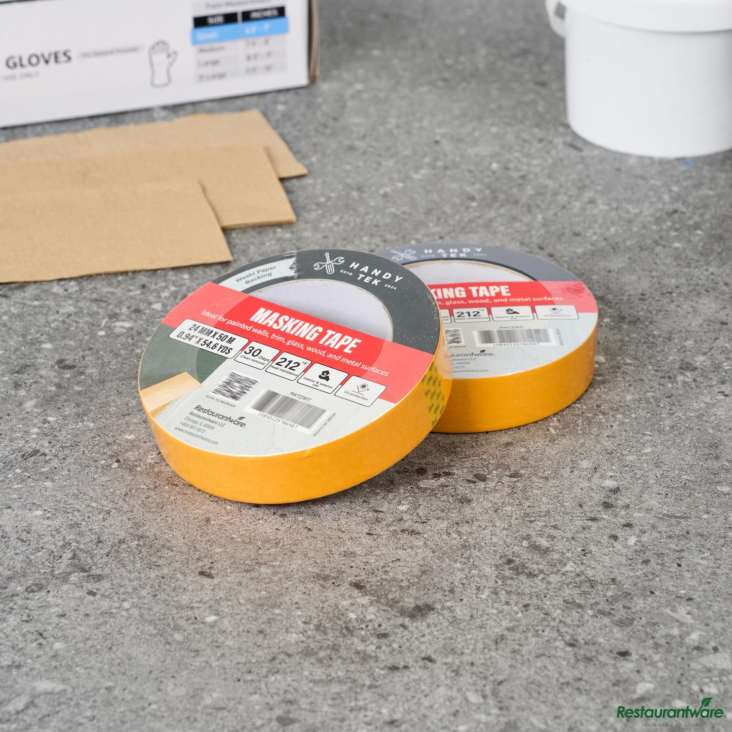Wholesale Restaurantware Orange Rice Paper Masking Tape Roll - 4.5" X 4.5" X 1"- Bulk