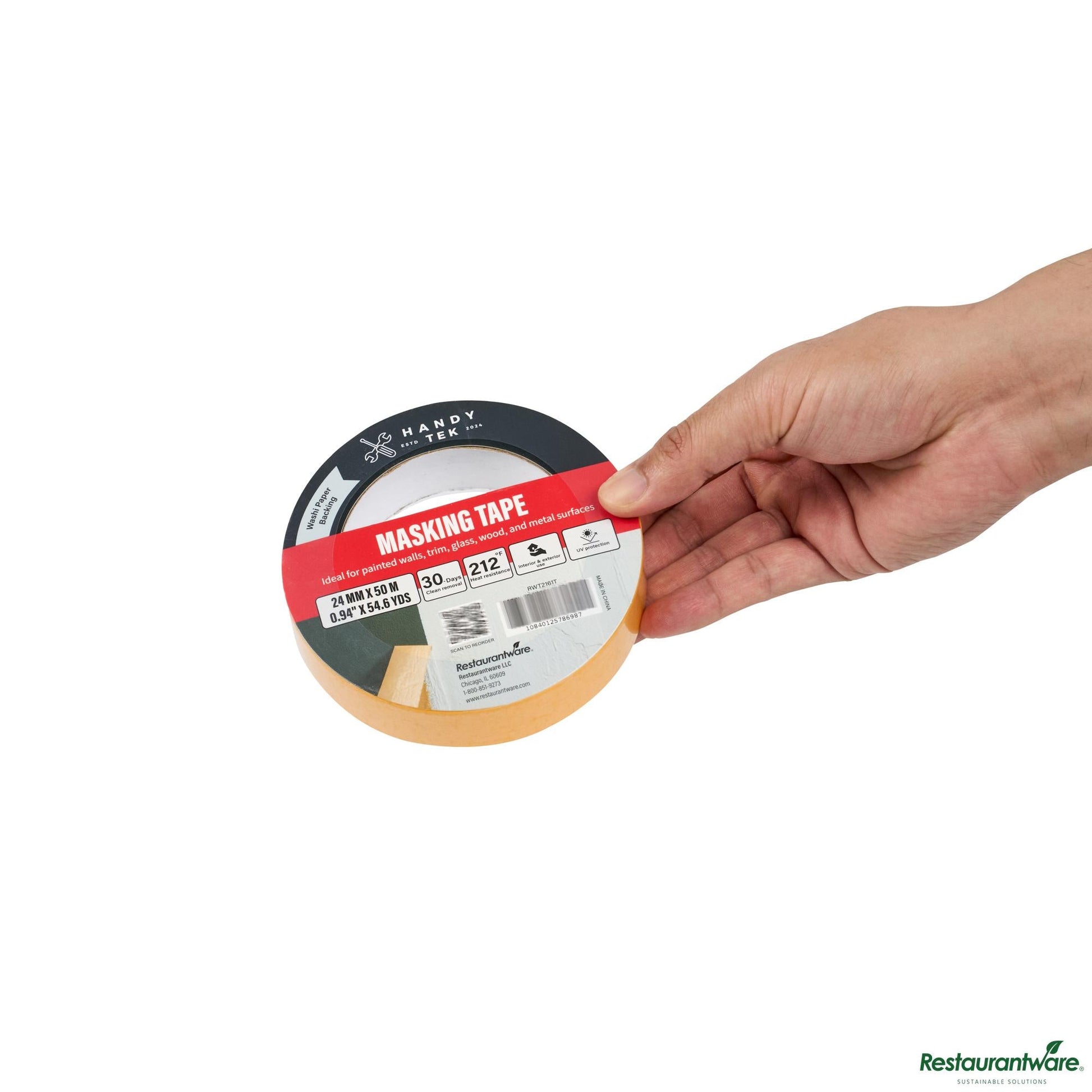 Wholesale Restaurantware Orange Rice Paper Masking Tape Roll - 4.5" X 4.5" X 1"- Bulk