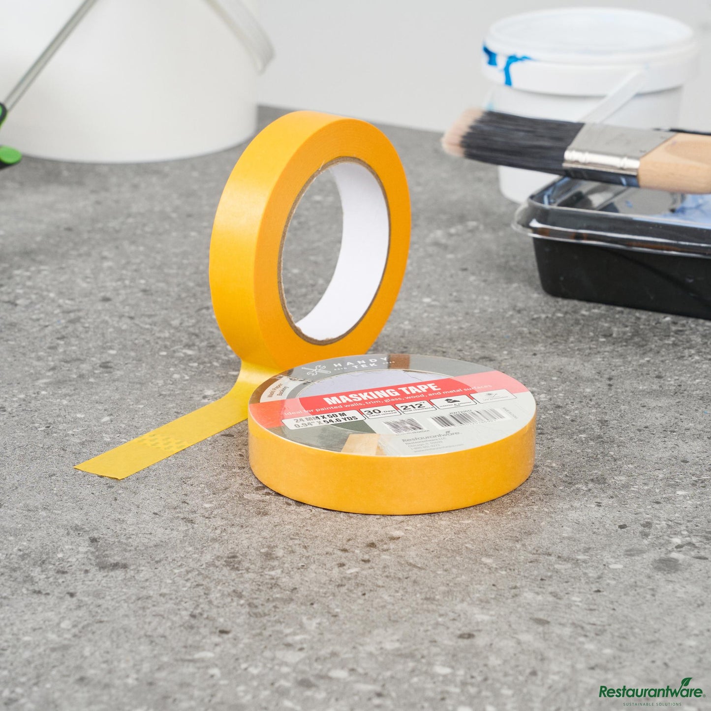 Wholesale Restaurantware Orange Rice Paper Masking Tape Roll - 4.5" X 4.5" X 1"- Bulk