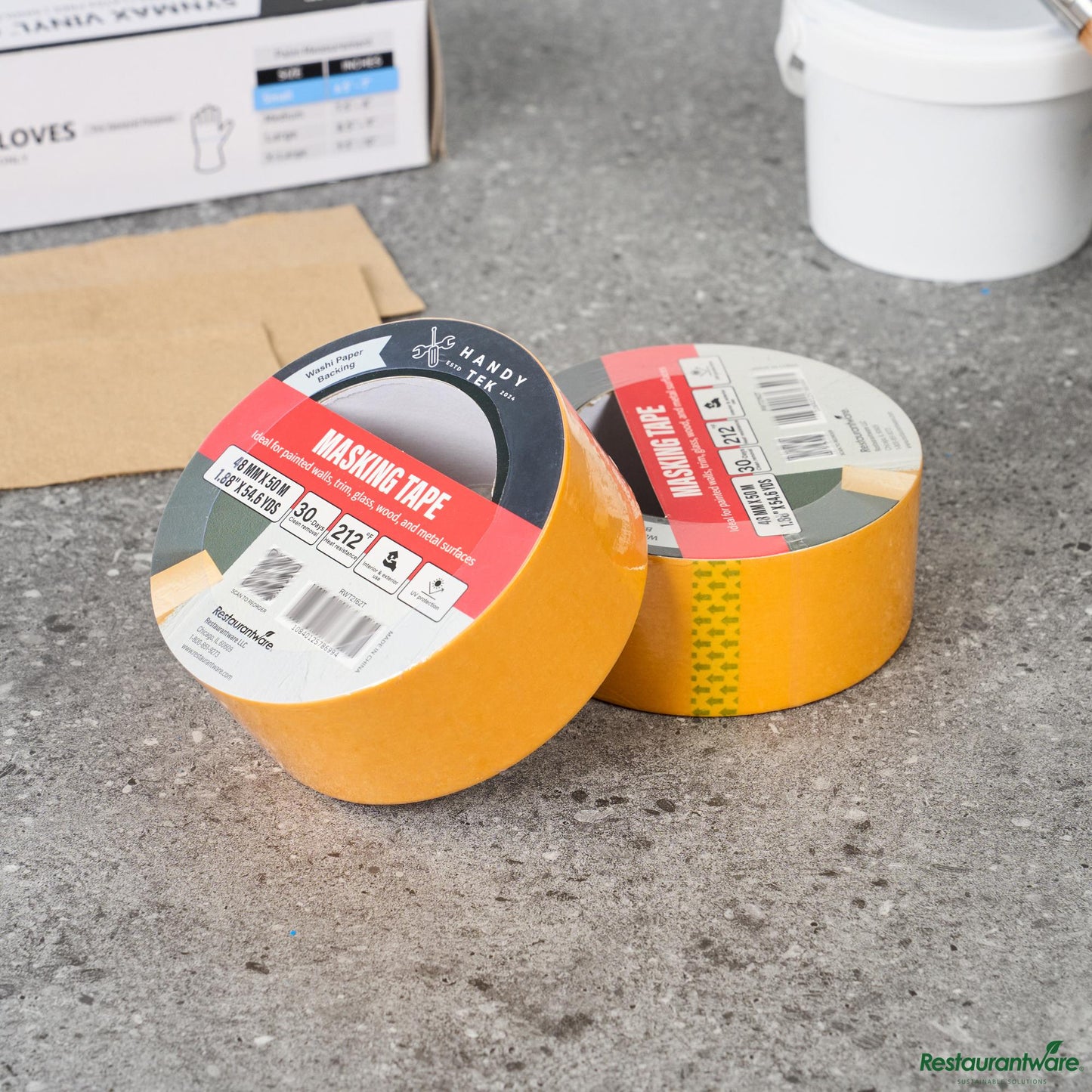 Wholesale Restaurantware Orange Rice Paper Masking Tape Roll - 4.5" X 4.5" X 1.9"- Bulk