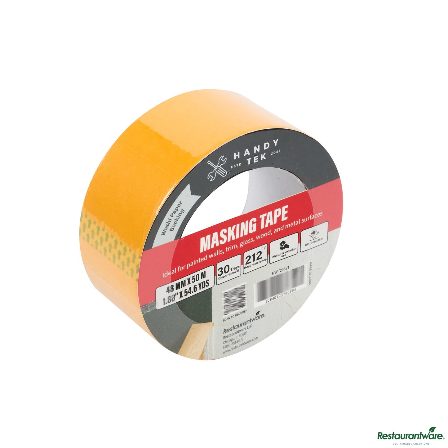 Wholesale Restaurantware Orange Rice Paper Masking Tape Roll - 4.5" X 4.5" X 1.9"- Bulk