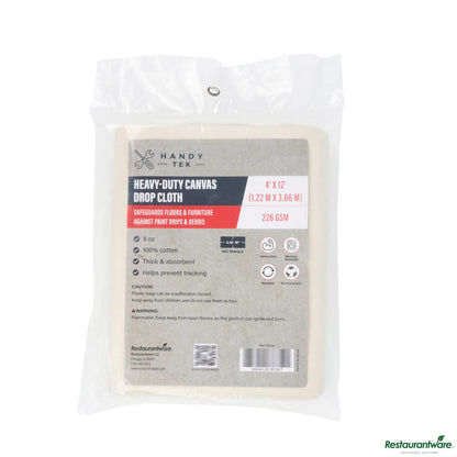 Wholesale Restaurantware White Cotton Canvas Drop Cloth - Heavy Weight - 48" X 144.1" X 0.03"- Bulk