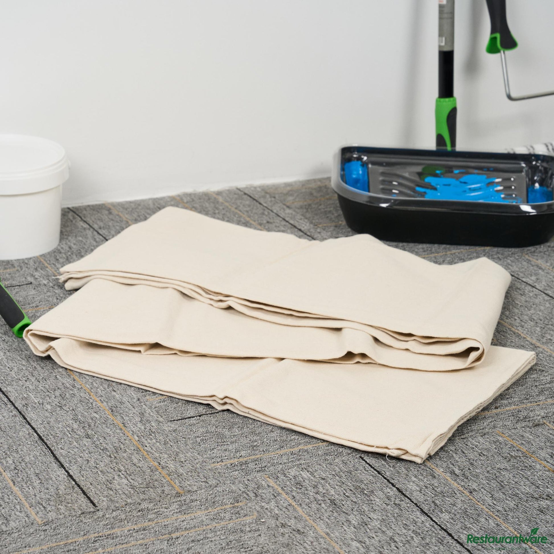 Wholesale Restaurantware White Cotton Canvas Drop Cloth - Heavy Weight - 72" X 107.9" X 0.03"- Bulk