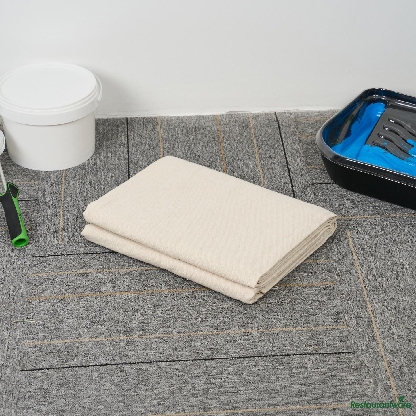 Wholesale Restaurantware White Cotton Canvas Drop Cloth - Heavy Weight - 72" X 107.9" X 0"- Bulk